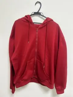 SHEIN赤いフルジップパーカー