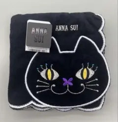 【ANNA SUI 】黒猫♡タオルハンカチ　新品