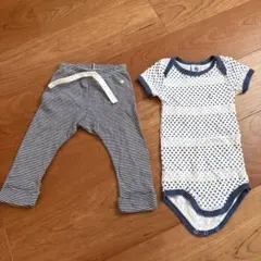 美品　プチバトー　ロンパース　パンツ　ボーダー　星柄　70 半袖