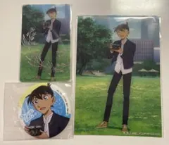 名探偵コナン 工藤新一 トムス ポストカード クリアカード 缶バッジ セット