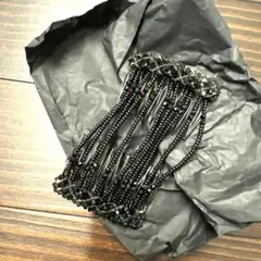 黒 ビーズ付きヘアピン 約10cm x 7cm