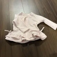 petit main ラッシュガード 80 ピンク フリル付き