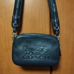COACH レザー ショルダーバッグ ネイビー