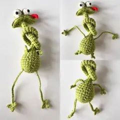 カエル あみぐるみ ハンドメイド ぬいぐるみのサムネイル