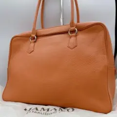 HAMANO ハマノ　濱野皮革工藝　ショルダーバッグ　皇室御用達　オレンジ