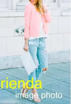 新品 リエンダ/rienda クラッシュ ダメージ加工 ボーイズデニムパンツ