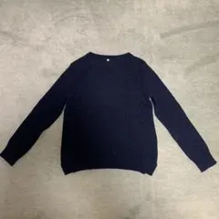 ぐ*ち様 美品無印良品ネイビー クルーネックニットセーター 長袖