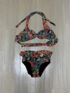花柄セパレート水着 ビキニ ホルターネックのサムネイル