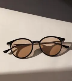 【お買い得】ラウンド型メガネ　ブラウン