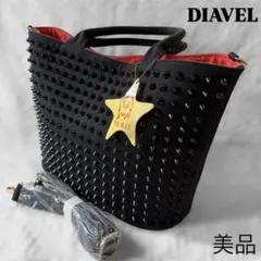 【美品】 DIAVEL ディアベル　スタッズ 2WAY トートバッグ 黒 赤のサムネイル
