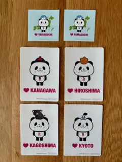 楽天パンダ 都道府県 ステッカー 6枚セット まとめ売り 非売品