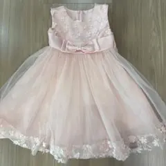 ピンク フラワー刺繍 フォーマルドレス