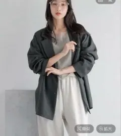 LOWRYS FARM ラナテックルーズジャケット　グレー　ローリーズファーム