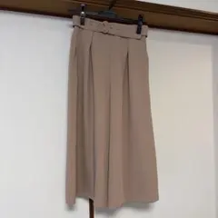 ベルト付き ガウチョパンツ ベージュ