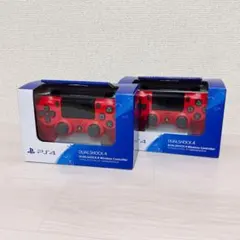 【未使用】PS4 コントローラー Dualshock4 マグマレッド 2台