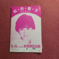 松田聖子 コンサート 9月10日 群馬県民会館 入場券