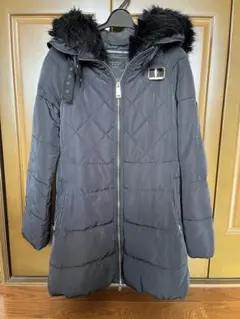 ZARAファー付きキルティングダウンジャケット ブラック