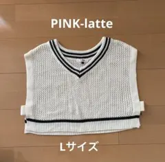PINK-latte ニットベスト Lサイズ 160 ピンクラテ