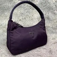 美品 PRADA プラダ アクセサリーポーチ ハンドバッグ 三角ロゴ ナイロン
