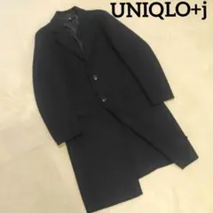 ユニクロ +j ジルサンダーウールブレンドチェスターコートS ネイビー