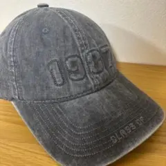 【ブラック】デニム風キャップ ロゴ刺繍 ヴィンテージ加工 男女兼用 帽子