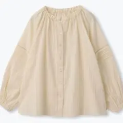 美品】OHOTORO Pintuck Lace Blouse beige - メルカリ