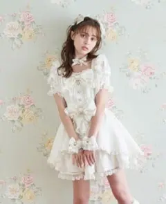 リズリサ LIZLISA フロントカシュクールBIGリボン セットアップ 地雷