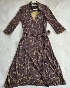 DIANE von FURSTENBERG シルクラップワンピース ジラフ柄