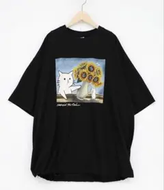 スカラーパリティ　362118：ネコの襲来アート柄 ドロスト付き接触冷感Tシャツのサムネイル