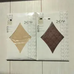 2C・V タイツ M-L ベージュ ブラウン 2色セット