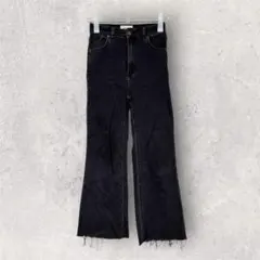 ROLLA'S/ローラス　ハイライズフレアデニムパンツ　裾切りっぱなし　26