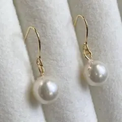 あこや真珠 フックピアス Akoya Pearl M768