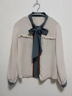 REDYAZEL バイカラーボウタイブラウス S リボン