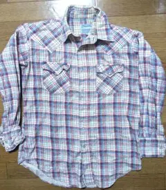 【古着】ネルシャツ 白 クリーム色