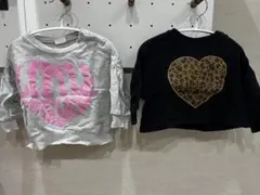 マイリトルワンダー80 ハートプリント スウェットトップス 2枚セット