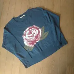 ★Sureve 花柄ニットセーター 青 長袖★