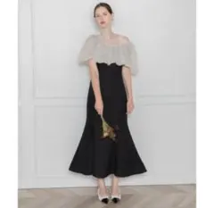 Leja 2WAYオフショルダーパフスリーブバリエマーメイドワンピースドレス