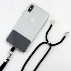 新品 スマホストラップ カード 肩掛け ショルダー おしゃれ 便利 ブラック