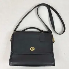 美品♡VINTAGE COACH コーチ ターンロック レザー ショルダーバッグ