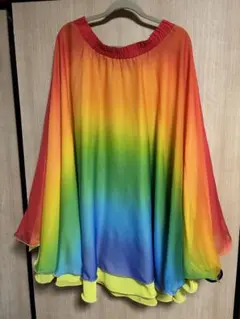 グラデーション シフォン フレアスカート