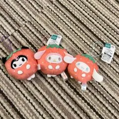 サンリオキャラクターズ　フルーツきぐるみマスコット苺 マイメロ　シナモロール他