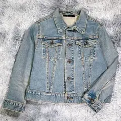 Johnbull【M】デニムジャケット　Gジャン　ブルー　春秋　レッド