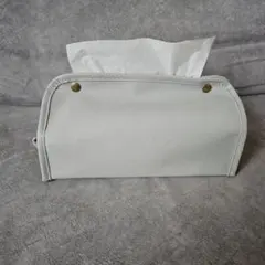 【期間限定値下げ12/25まで】ティッシュボックス(ライトグレー 合成皮革)