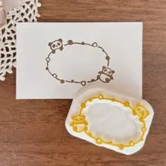 パンダさんの枠　消しゴムはんこ　ハンドメイド