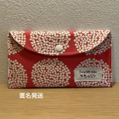マルチケース　通帳ケース　ハンドメイド　北欧テイスト　サークルフラワー柄