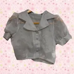 fig&viper シアー 半袖ブラウス グレーのサムネイル