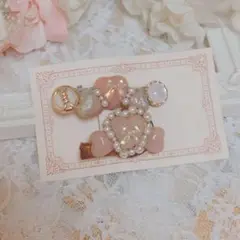 Heart Ribbon 天使の羽根 ヘアクリップ ブローチ セット