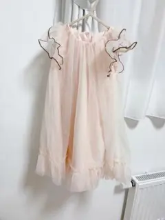 ドレス ワンピース シフォン チュール ピンク フリル 発表会 結婚式 100