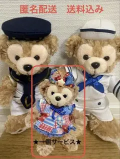 匿名配送★ダッフィー セーラぬいぐるみバッジ 2体セット　おまけ付き