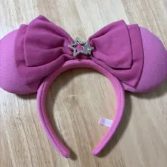 ピンク リボン付きミニーカチューシャ